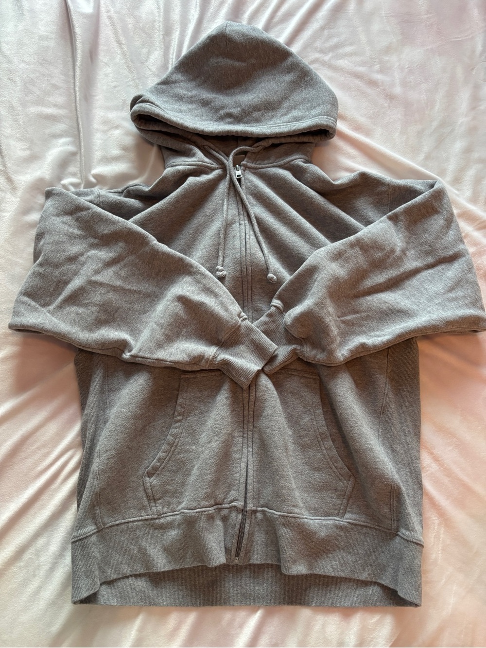 Aritzia TNA Cozy AF Full-Zip Hoodie Sweater - Gray